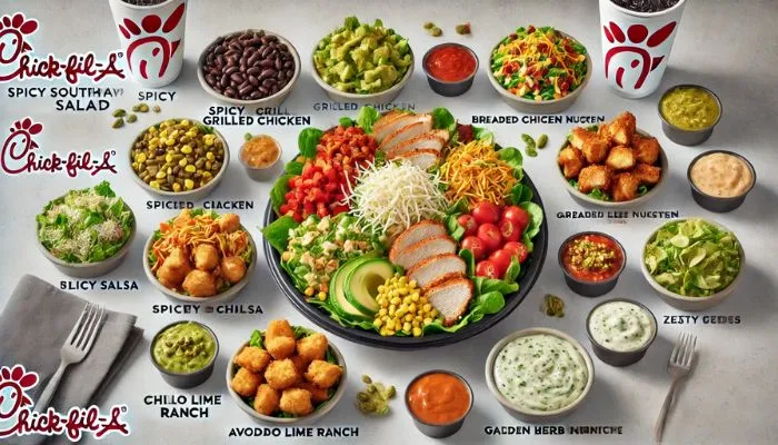 Chick-fil-A sides including Waffle Fries, Mac & Cheese, Side Salad, and Fruit Cup